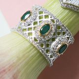 BAGUE ANALI ARGENT ONYX VERT