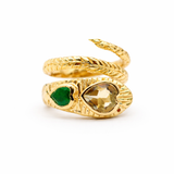 BAGUE TANJA AMÉTHYSTE VERTE ET ÉMERAUDE QUARTZ