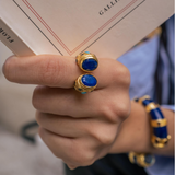 BAGUE NILAYA LAPIS LAZULI /  TURQUOISE