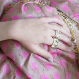 BAGUE ANALI OR QUARTZ ROSE
