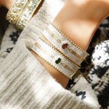 BRACELET KOS ARGENT TOURMALINES VERTE