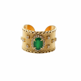 BAGUE CAMALA OR ONYX VERT