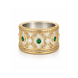 BAGUE CAMELIA ARGENT ONYX VERT