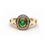 Bague Nela Émail Blanc Émeraude