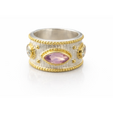 BAGUE BAYA ARGENT AMÉTHYSTE ET AMÉTHYSTE VERTE