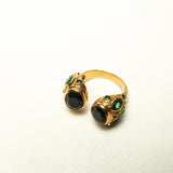 BAGUE TIYA ONYX NOIR/ ONYX VERT