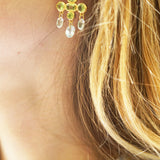 BOUCLES D'OREILLES LAURA PÉRIDOT TOPAZE BLEU