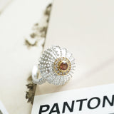 BAGUE OURSIN ARGENT TOURMALINE