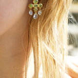 BOUCLES D'OREILLES AKARI PÉRIDOT/TOPAZE BLEU