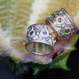 BAGUE CAMELIA ARGENT ET TOURMALINES