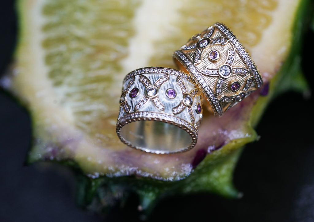 BAGUE CAMELIA ARGENT ET TOURMALINES