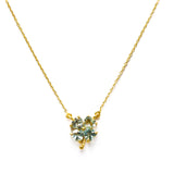 COLLIER TREFLE TOPAZE BLEU