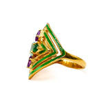BAGUE LIVIA CALCEDOINE BLEUE