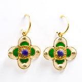 BOUCLES D'OREILLES GIULIA EMAIL BLANC ET VERT