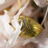 BAGUE CYCLAMEN OR AMÉTHYSTE VERTE