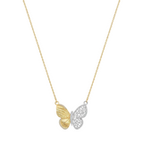 COLLIER MARIPOSA ARGENT ET OR
