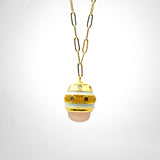 COLLIER INDIRA EMAIL BLANC QUARTZ ROSE