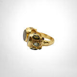 BAGUE TIYA LABRADORITE/ TOURMALINE