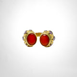 BAGUE TIYA CORNALINE/ AMÉTHYSTE