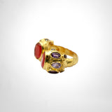 BAGUE TIYA CORNALINE/ AMÉTHYSTE