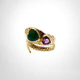 BAGUE TANJA ONYX VERT AMETHYSTE