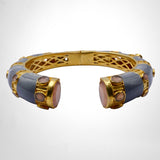 BRACELET INDIRA EMAIL GRIS QUARTZ ROSE