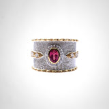 BAGUE LIDIA ARGENT TOURMALINES ROSE