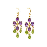 BOUCLES D'OREILLES AKARI PÉRIDOT/AMÉTHYSTE