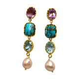 BOUCLES D'OREILLES JEANNE TOPAZE BLEU