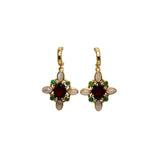 BOUCLES D'OREILLES SPEZIA PIERRE DE LUNE ET GRENAT