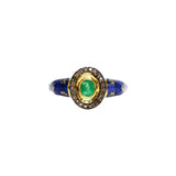 BAGUE NELA EMAIL BLEU ET EMERAUDE