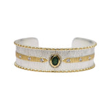 BRACELET KOS ARGENT TOURMALINES VERTE