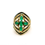 BAGUE ELLA EMAIL NOIR ONYX VERT