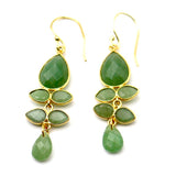 BOUCLES D'OREILLES JOSEPHINE AVENTURINE VERTE