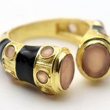 BAGUE INDIRA EMAIL NOIR / QUARTZ ROSE