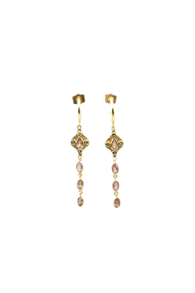 BOUCLES D'OREILLES LONA TOURMALINE ROSE