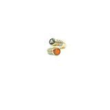 BAGUE SYRACUSE CORNALINE/ QUARTZ FUMÉ