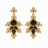 Boucles d'oreilles Aeva Or Citrine et Quartz fumé
