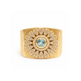 BAGUE CISTUS OR TOPAZE BLEUE