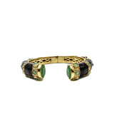 BRACELET INDIRA EMAIL NOIR ET ONYX VERT